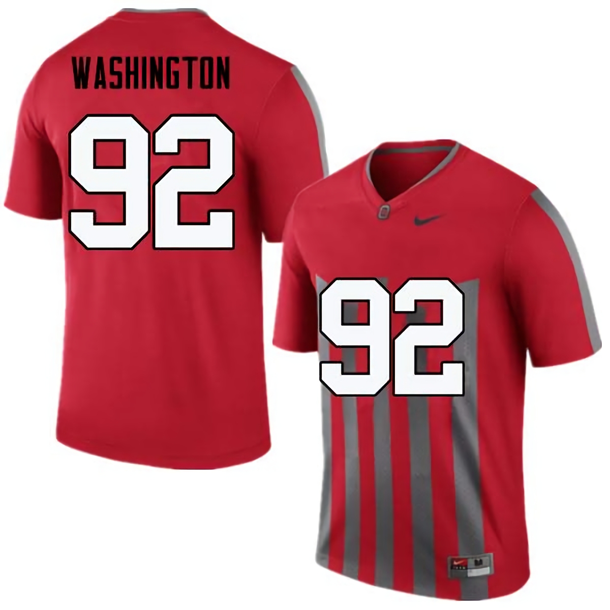 Adolphus Washington Ohio State Buckeyes Men's NCAA #92 Nike Throwback Red College Stitched Football Jersey RXF6856MF